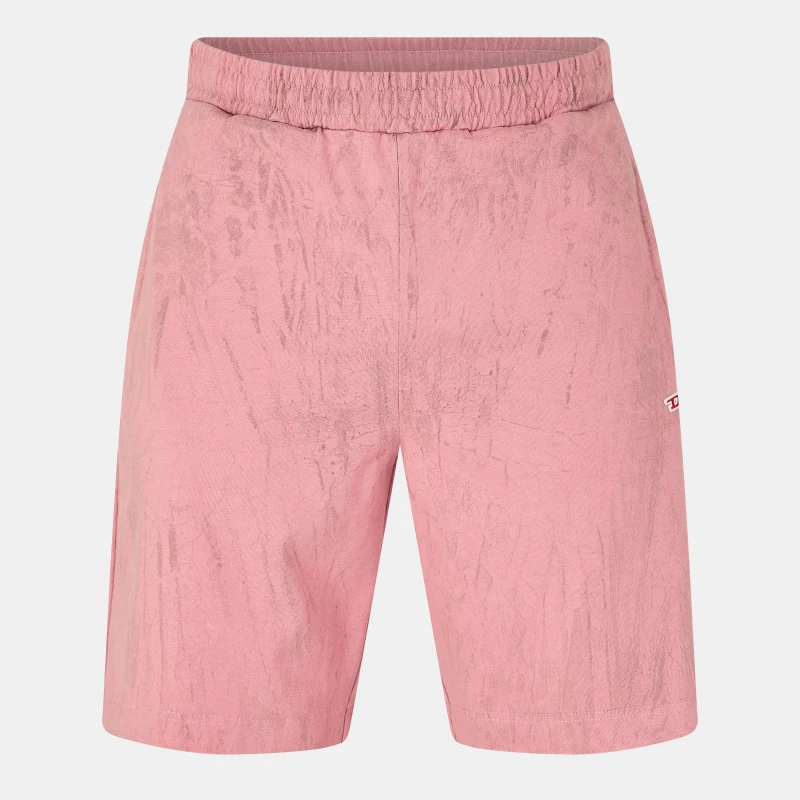 Image of Diesel Mens Fleece Jogger Shorts Pink male XS