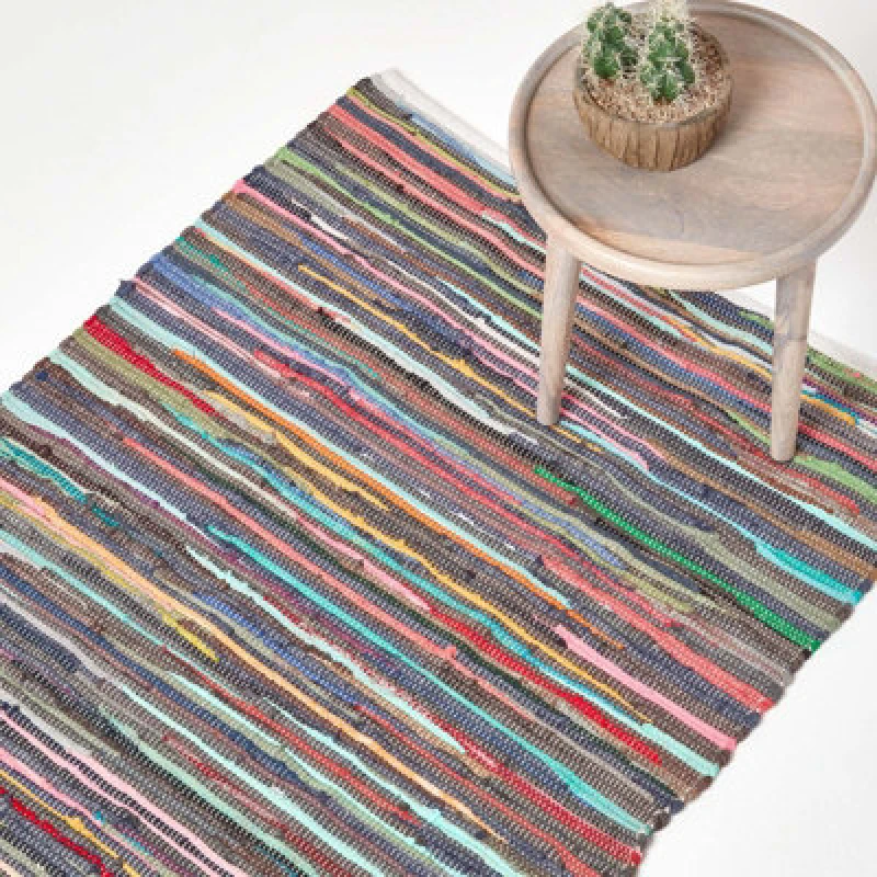 Image of Homescapes Recycled Cotton Chindi Rug Multi