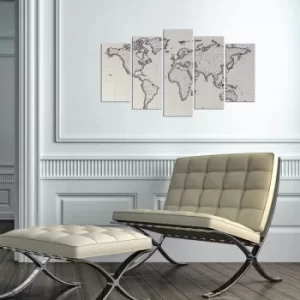 Image of 5MAPMDF-04 Multicolor Decorative MDF Painting (5 Pieces)