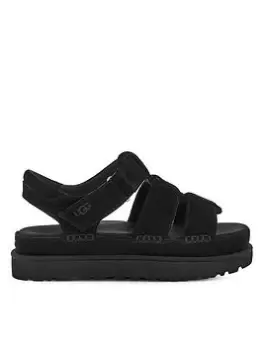 Image of UGG Goldenstar Strap Wedge Sandals - Black, Size 8, Women