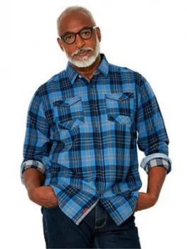 Image of Joe Browns Joe Browns Cool And Confident Check Shirt, Blue, Size S, Men