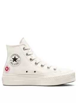Image of Converse Chuck Taylor All Star Lift Canvas Hi-Top - Off-White/Pink, Off White/Pink, Size 7, Women