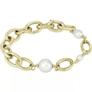 Image of Boss Ladies BOSS Leah light yellow gold Pearl Bracelet - Gold