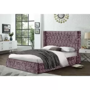 Image of Eniya Bed Small Double Crush Velvet Pink