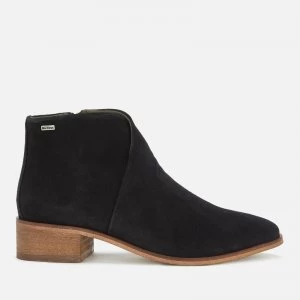 Image of Barbour Womens Caryn Suede Heeled Ankle Boots - Black - UK 3