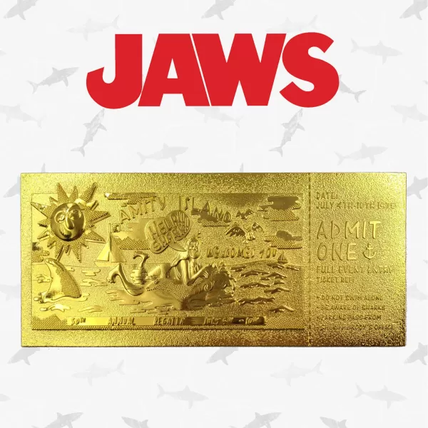 Image of Jaws 24k Gold Plated Annual Regatta Entry Limited Edition Replica Ticket - Zavvi Exclusive
