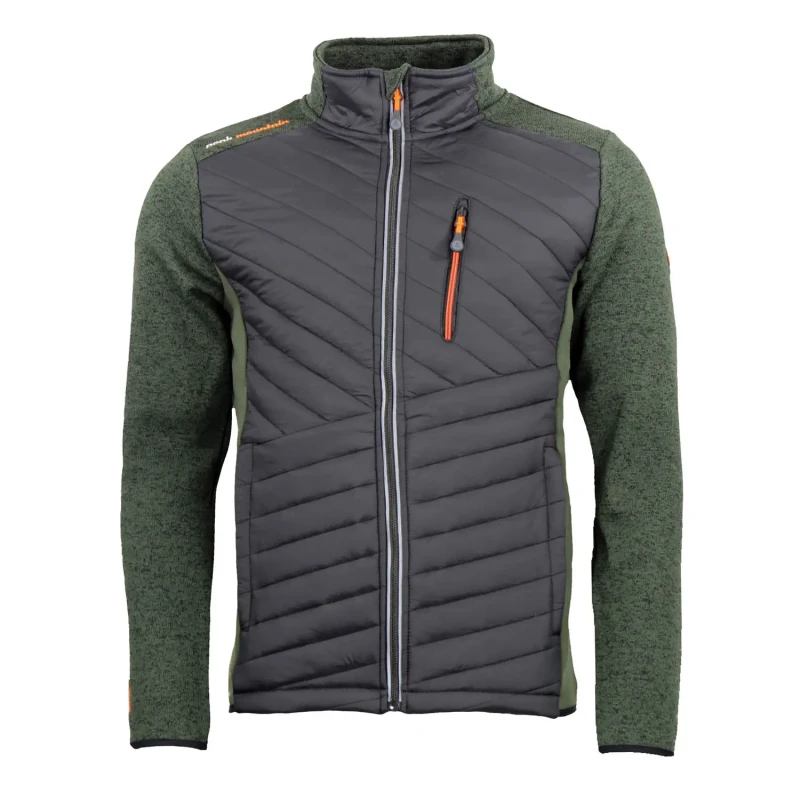 Image of Fleece jacket with quilted panels Peak Mountain Chacha Vert Male 2XL