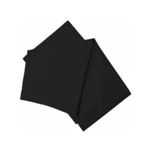 Image of Belledorm Easycare Polycotton Percale 200 Thread Count Flat Sheet, Black, Single