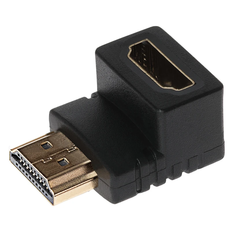 Image of Maplin 90 Degree Fixed Angle HDMI Male to HDMI Female Adapter - Black