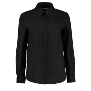 Image of Kustom Kit Ladies Workwear Oxford Long Sleeve Shirt (16) (Black)