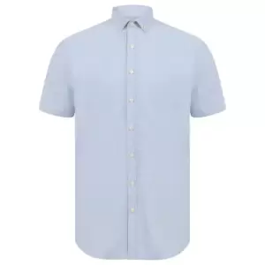 Image of Henbury Mens Modern Short Sleeve Slim Fit Oxford Shirt (S) (Blue)
