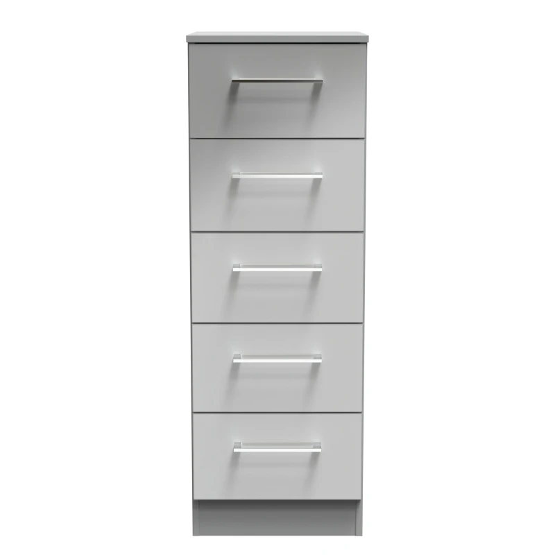 Image of Chester 5 Drawer Tallboy In Uniform Grey & Dusk Grey (Ready Assembled)