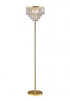 Image of Floor Lamp 4 Light French Gold, Crystal