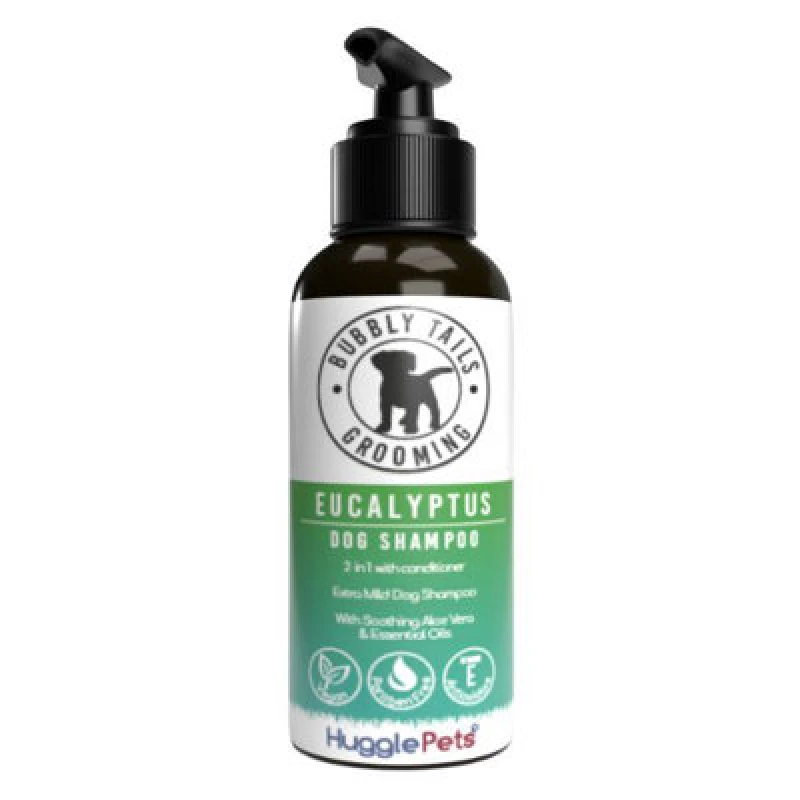 Image of HugglePets Bubbly Tails Eucalyptus 2 in 1 Shampoo & Conditioner for Dogs 500ml Clear