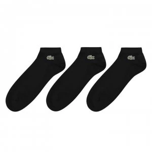 Image of Lacoste 3 Pack Trainer Socks - Black 8VM