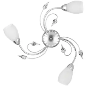 Image of Onli Lia 3 Light Multi Arm Semi Flush Ceiling Lamp, Chrome