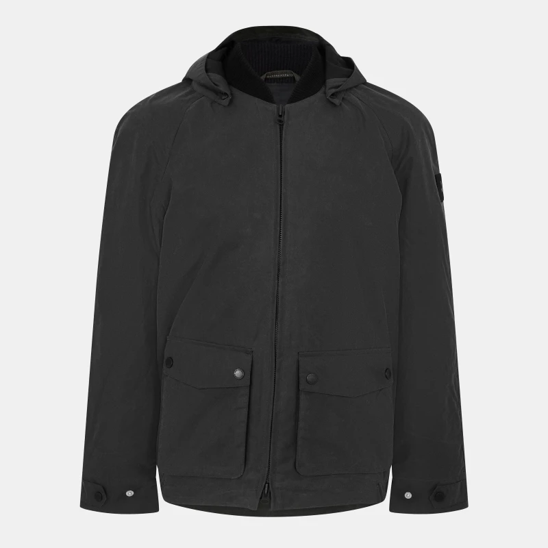 Image of Lyle and Scott Wax Bomber Jacket - Black XS