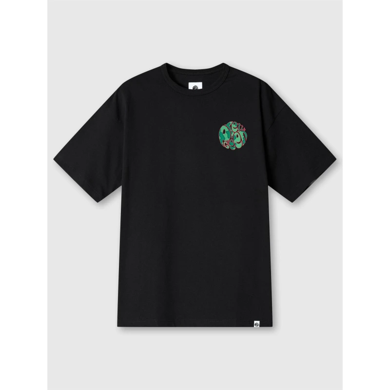 Image of Pretty Green Mens PG Twisted Melon Regular Fit T-Shirt Black male Small