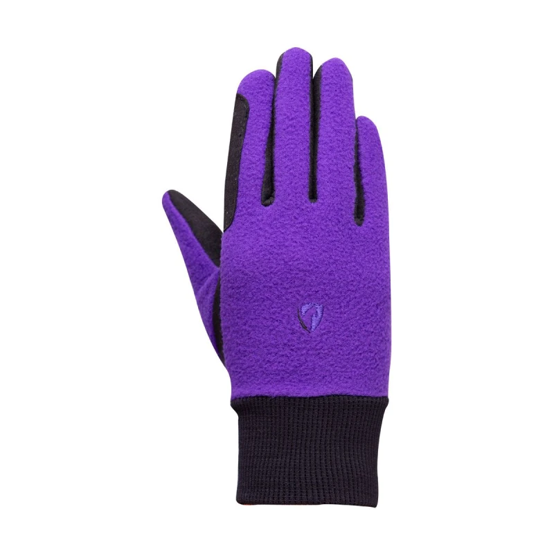 Image of Hy Suede Two Tone Riding Gloves in Black Size: Medium Black Unisex M