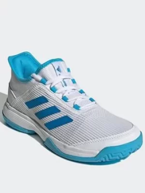 Image of adidas Adizero Club Tennis Shoes, Grey, Size 5 Older