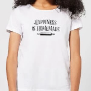 Image of Happiness Is Homemade Womens T-Shirt - White - 5XL