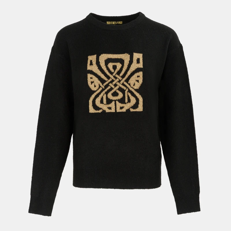 Image of Biba Biba Knit Crew Ld61 Black/Gold female 8 (XS)