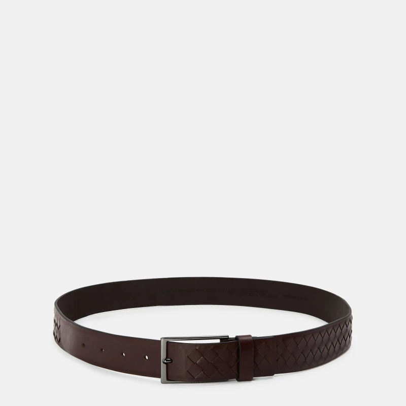 Image of Boss Mens Carmello Leather Belt Dark Brown male 32R (85cm)