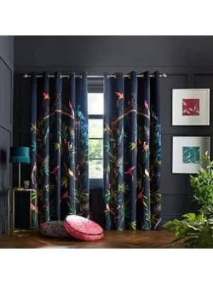 Image of Sara Miller Enchanted Gate Lined Eyelet Curtains 66X90