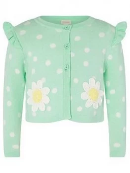 Image of Monsoon Baby Girls Daisy Cardigan - Turquoise