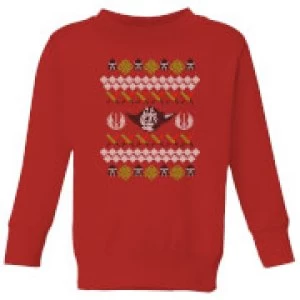 Image of Star Wars Yoda Knit Kids Christmas Sweatshirt - Red - 9-10 Years