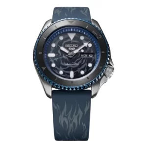 Image of Seiko 5 Sports One Piece 'Sabo' Automatic Black Dial Black Silicone Strap SRPH71K1