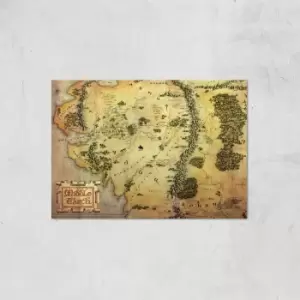 Image of Lord Of The Rings Map Giclee Art Print - A2 - Print Only
