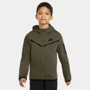 Image of Nike Sportswear Tech Fleece Big Kids (Boys') Full-Zip Hoodie - Green