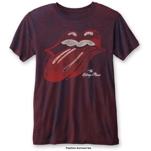 Image of The Rolling Stones - Vintage Tongue Unisex Medium T-Shirt - Blue,Red