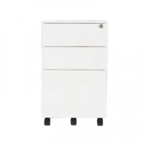 Image of Jemini Mobile Steel 3 Drawer Pedestal White KF74156