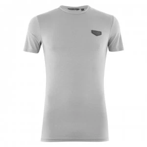 Image of Antony Morato Logo Patch T Shirt - GRAY STEEL 9040