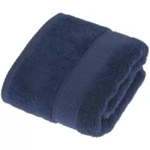 Image of HOMESCAPES Turkish Cotton Navy Blue Hand Towel - Navy