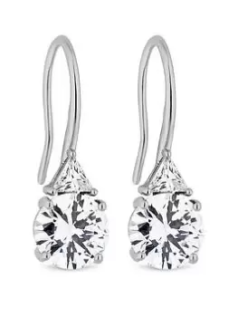 Image of Jon Richard Double Cubic Zirconia Fish Hook Drop Earrings