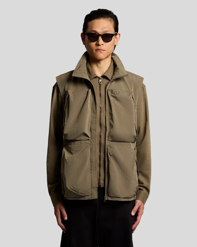Image of Lyle & Scott Sleeveless jacket Lyle & Scott Ripstop Vert Male XL