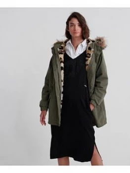 Image of Superdry Lucy Rookie Parka, Khaki, Size 6, Women