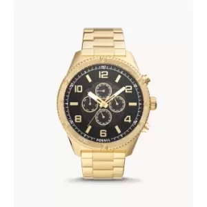 Image of Fossil Mens Brox Automatic Gold-Tone Stainless Steel Watch - Gold