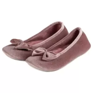 Image of Totes Sparkle Velour Ballet Womens Slippers - Pink - UK 6 TJ Hughes
