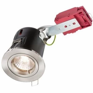 Image of KnightsBridge GU10 50W 230V LED Compatible IC Fire Rated Fixed Downlight - Brushed Chrome
