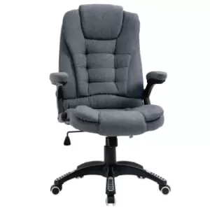 Image of Vinsetto High Back Home Office Chair Swivel Linen Fabric Desk Chair Dark Grey