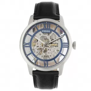 Image of Fossil Men 44mm Townsman Automatic Black Leather Watch