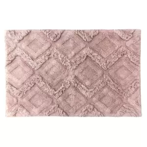 Image of Diamond Tufted Bath Mat Blush