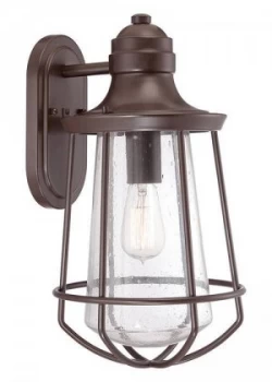 Image of 1 Light Large Outdoor Wall Lantern Western Bronze IP44, E27