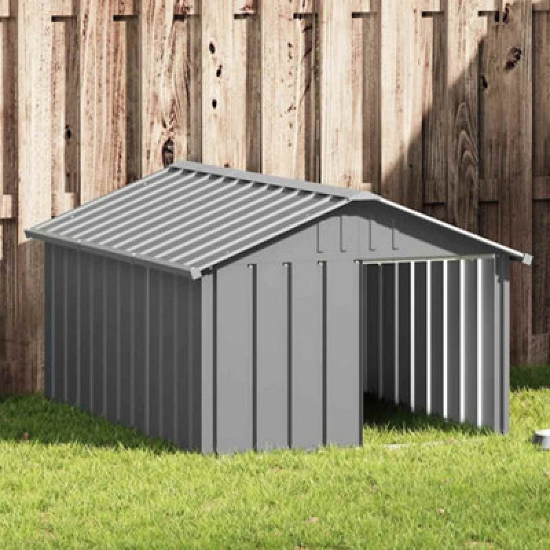 Image of VIDAXL Dog House Grey 116.5x153x81.5cm Galvanised Steel Vidaxl 8720286902493