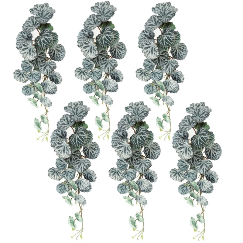 Image of Leaf 6 x 50cm Artificial Trailing Begonia Plant Green