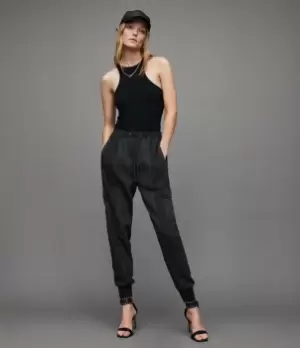 Image of AllSaints Womens Maddie High-Rise Cargo Trousers, Black, Size: 8